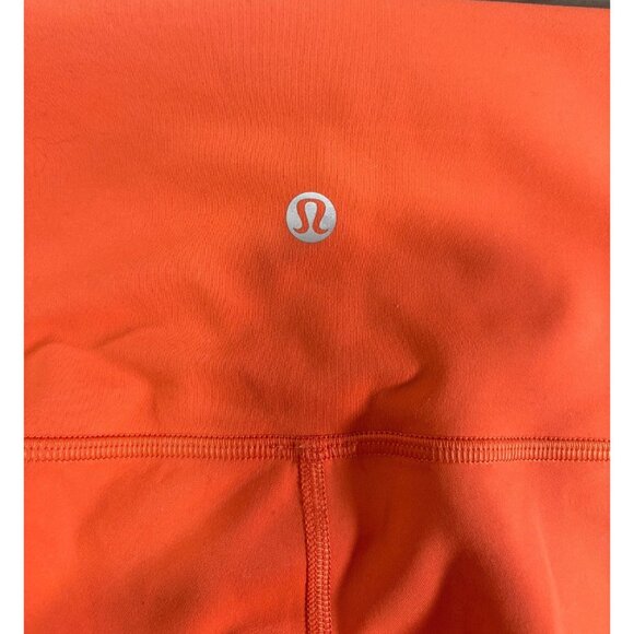 Lululemon High-Waisted Orange Full-Length Leggings Size 6 - Picture 4 of 7